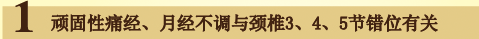 顽固性痛经、月经不调与颈椎3、4、5节错位有关